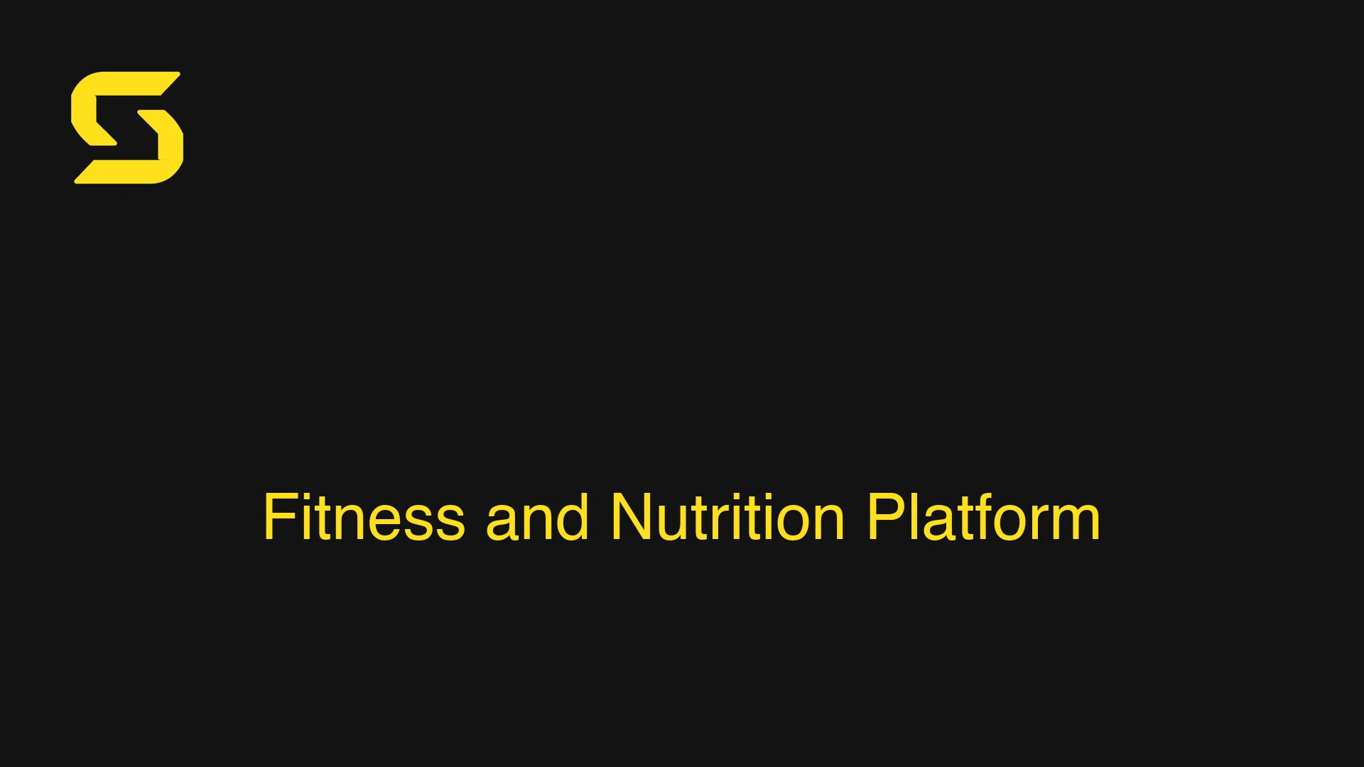 Fitness and Nutrition Platform