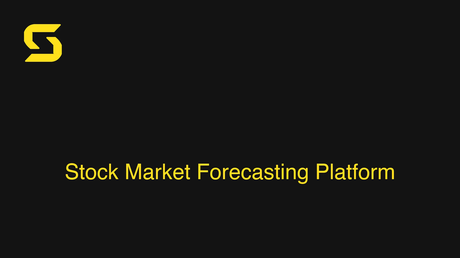Stock Market Forecasting Platform